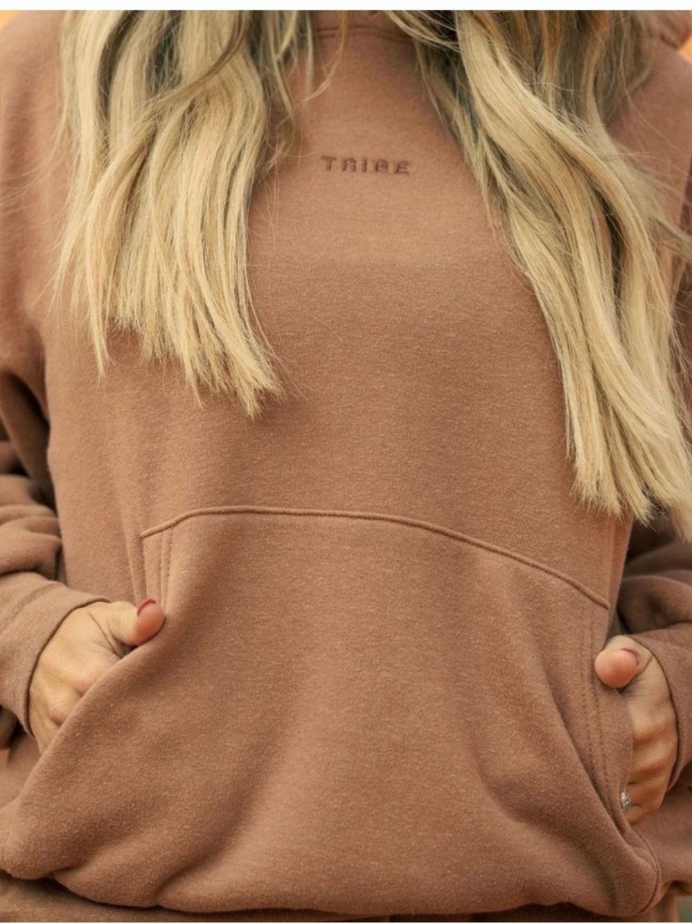 Tribe Kelley Butter Hoodie Sand Tan Pullover Size Small cozy loungewear rare